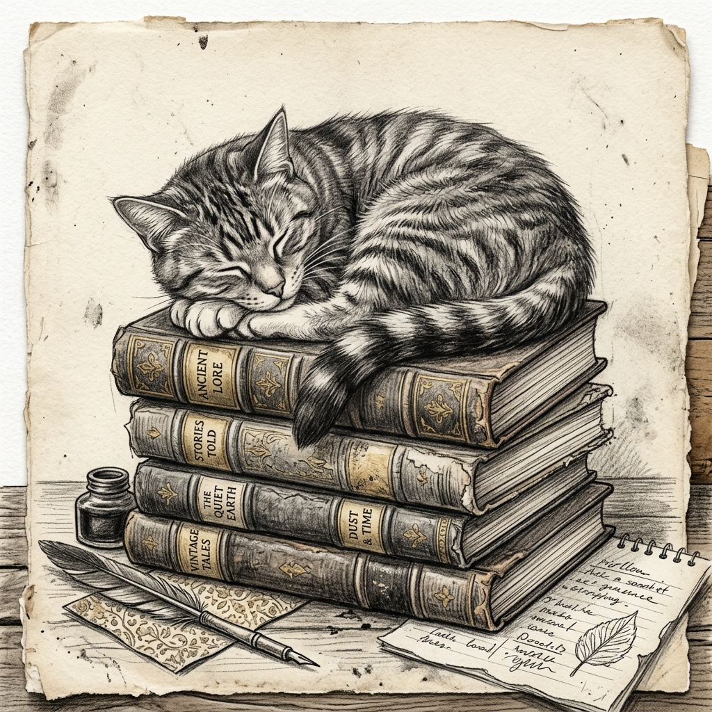 Sleepy Cat Sketch